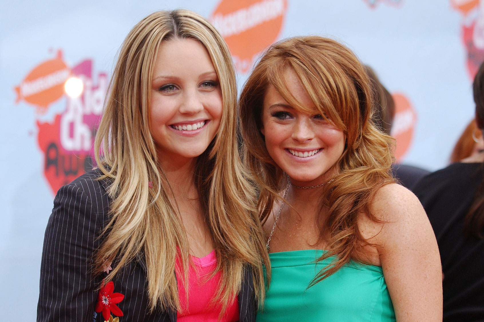 Amanda Bynes and Lindsay Lohan during Nickelodeon's 17th Annual Kids' Choice Awards - Arrivals at Pauley Pavillion in Westwood, California, United States. (Jon Kopaloff/FilmMagic/Getty Images)