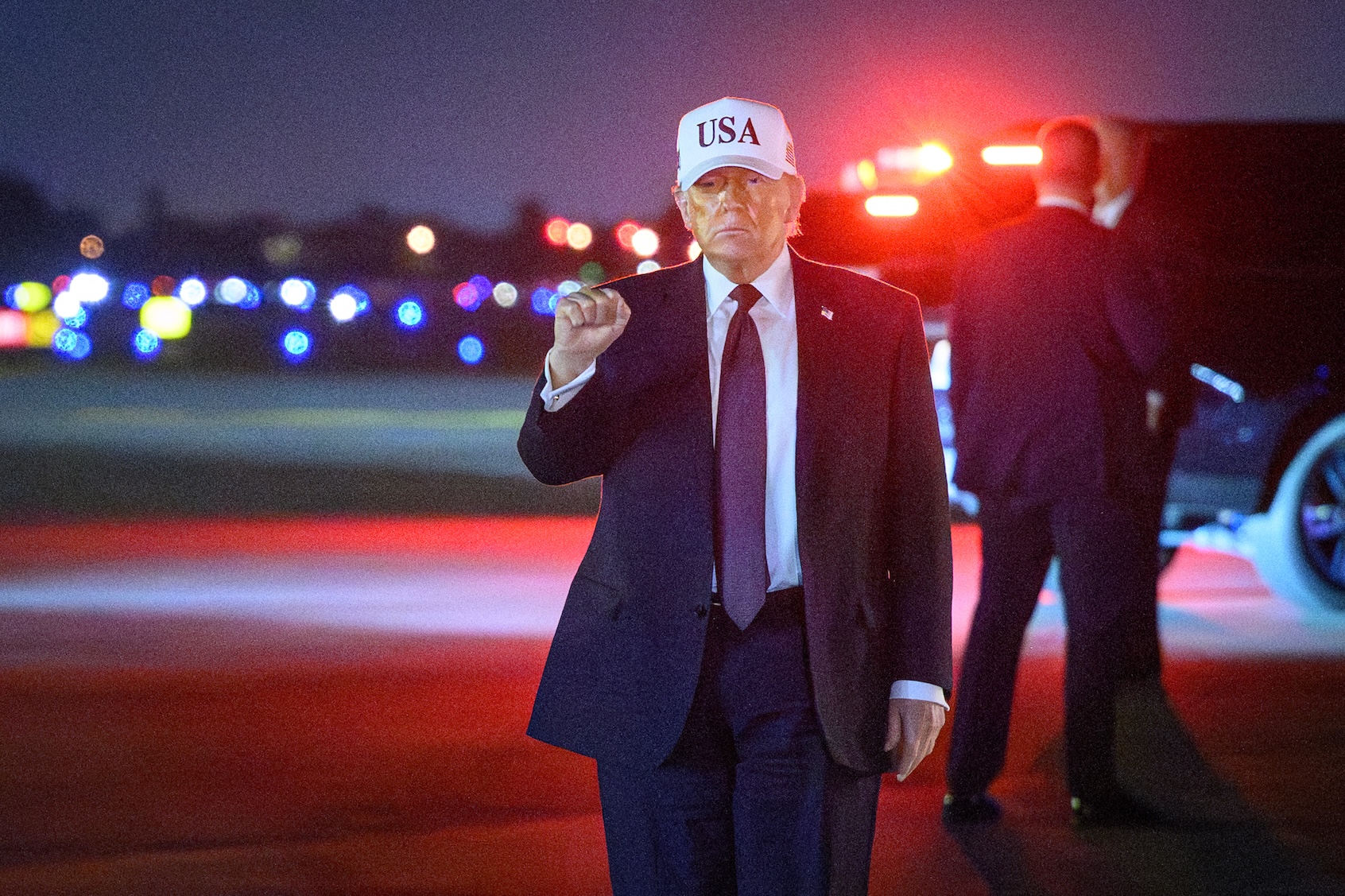 Donald Trump at Palm Beach International Airport, Feb. 27, 2026. (Mandel Ngan/AFP via Getty Images)