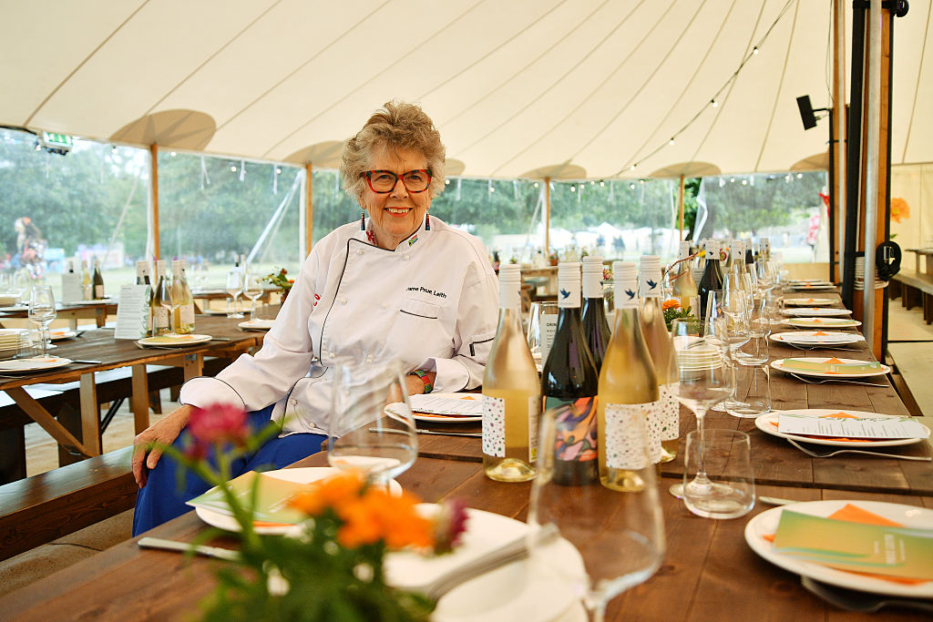 Restaurateur Dame Prue Leith poses for a portrait as she prepares to host a long table banquet during Wilderness Festival at Cornbury Park. (Photo by Jim Dyson / Getty Images)