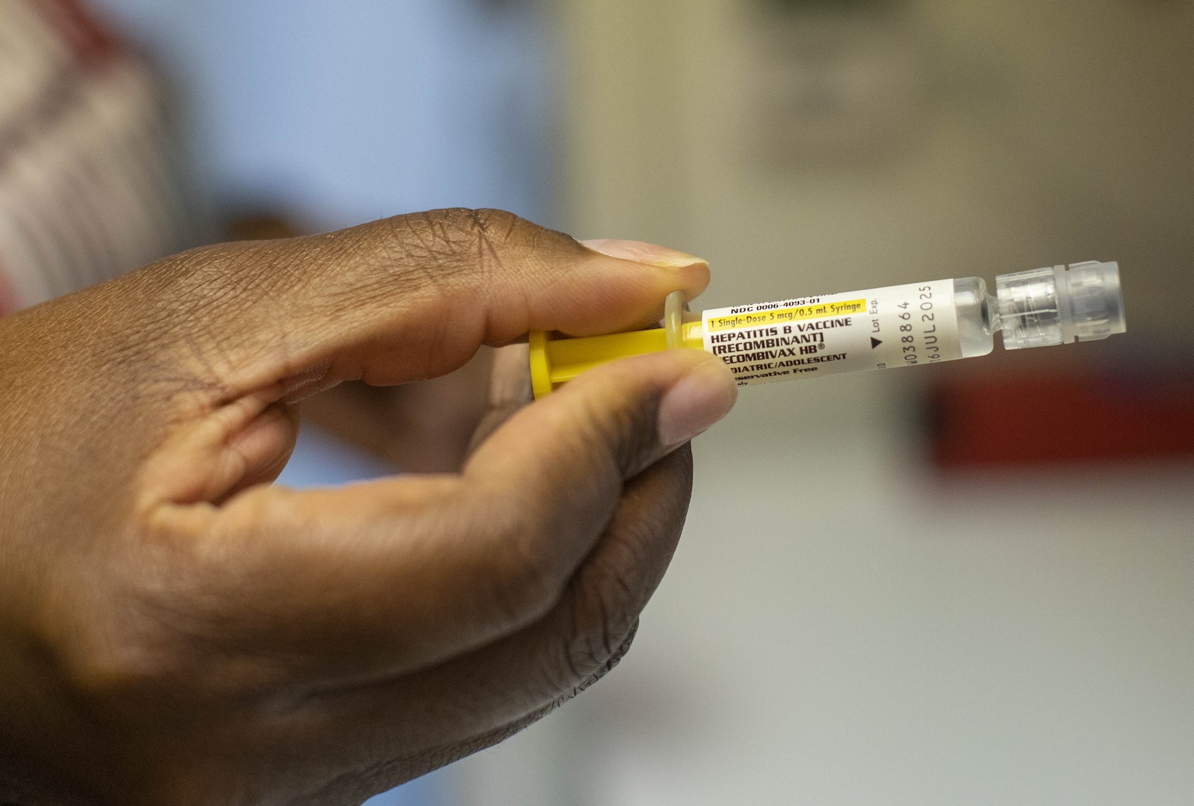 ATLANTA,GEORGIA - SEPTEMBER 29: A Hepatitis B vaccine in Atlanta, Georgia, September 29, 2023. (Photo by Alyssa Pointer for The Washington Post via Getty Images)
