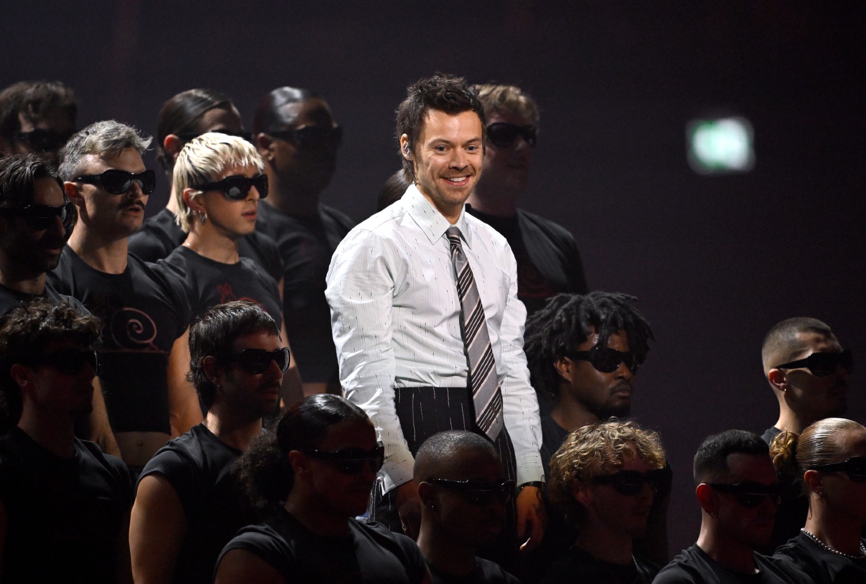 Harry Styles performs "Aperture" on stage during The BRIT Awards (Gareth Cattermole/Getty Images)
