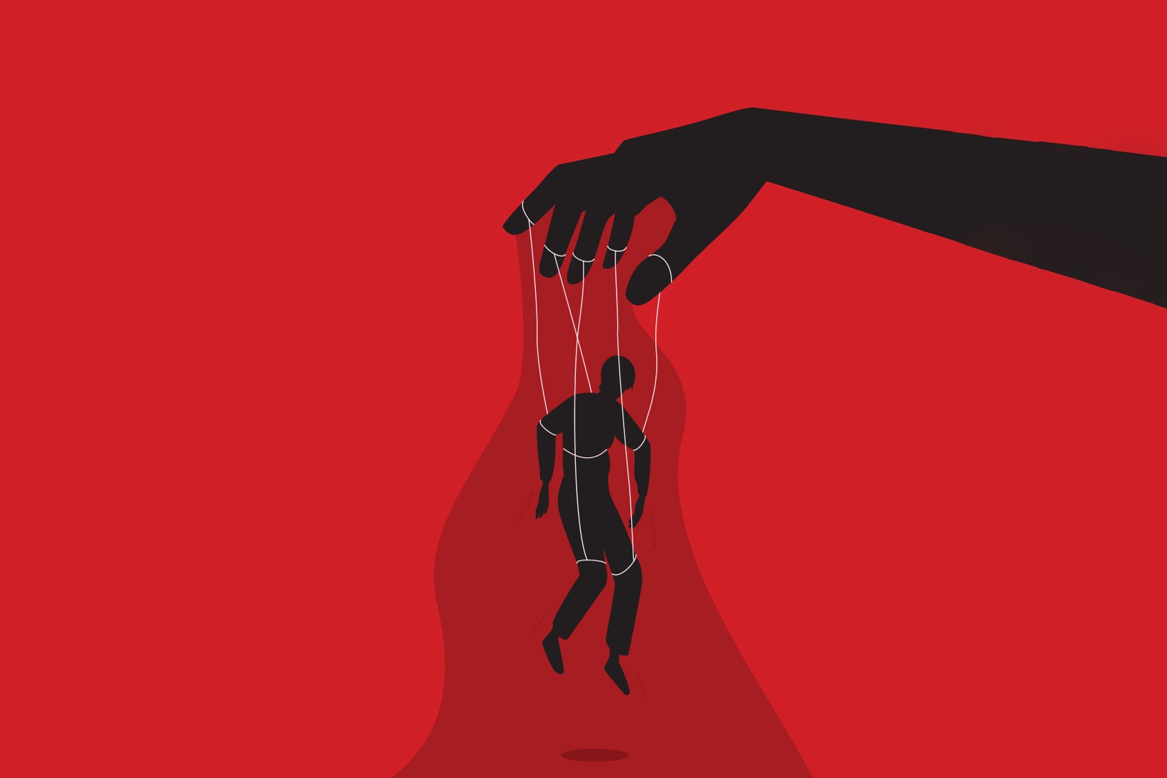 Puppet master hand, manipulation, concept (Getty Images/tatianazaets)