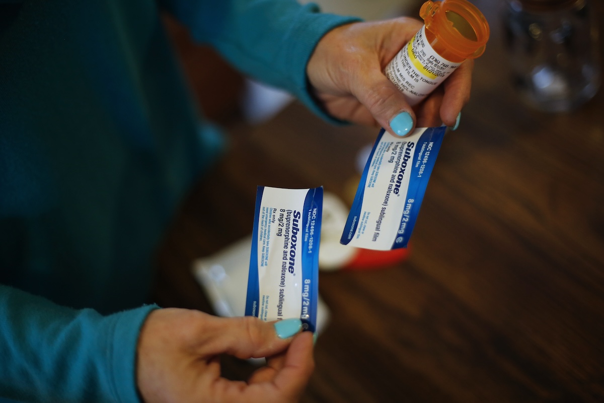 LEWISVILLE, NC - March 11: Susan Stevens shows off a prescription for Suboxone her daughter Toria filled the day before she died at her home in Lewisville, NC, Monday, March 11, 2019. Stevens lost her 22-year-old daughter Toria to an opioid overdose last year after years of her daughter struggling with addiction following a violent sexual assault. (Photo by Eamon Queeney/For The Washington Post via Getty Images)