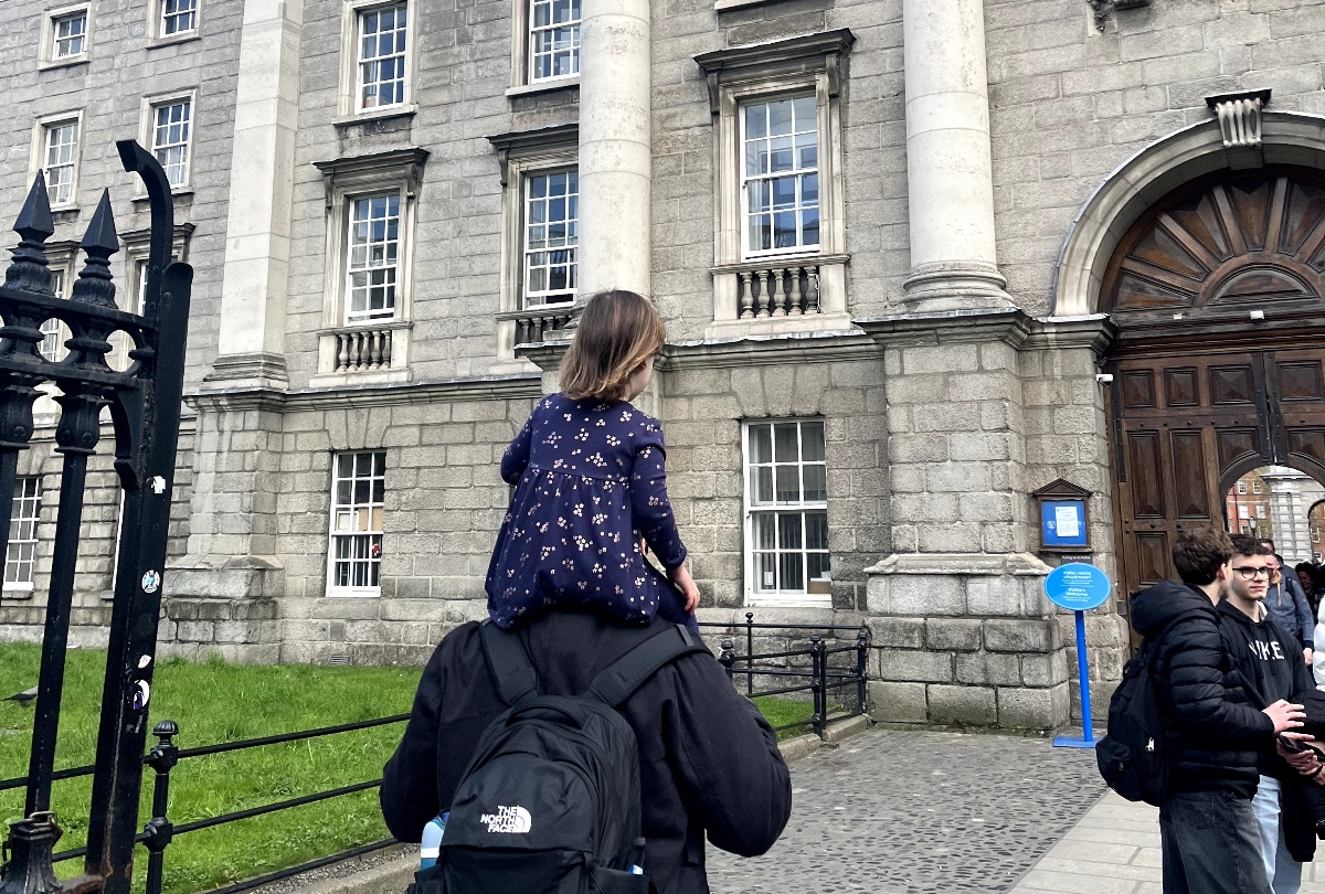 The author's daughter Evie at Trinity College in Dublin. (Photo courtesy of Kelly Lawler)